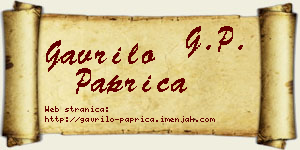 Gavrilo Paprica vizit kartica